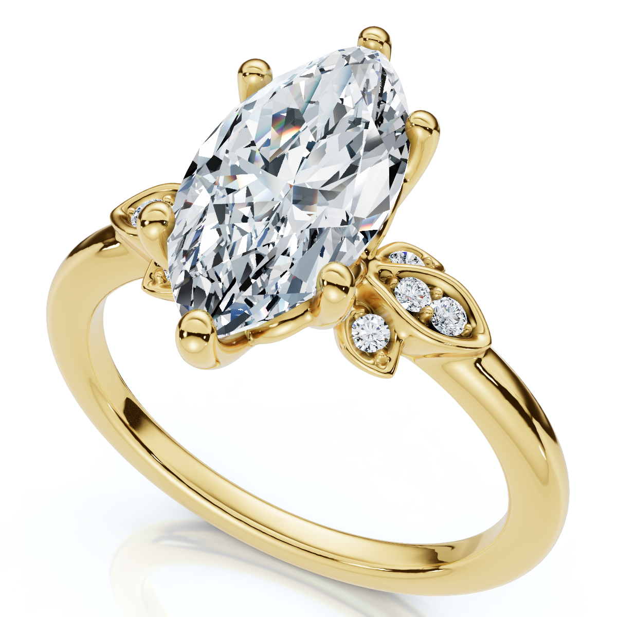 Certified 2.04Ct Fiore Marquise Diamond Engagement Ring 14k Gold or Platinum Lab (E-F, VS)