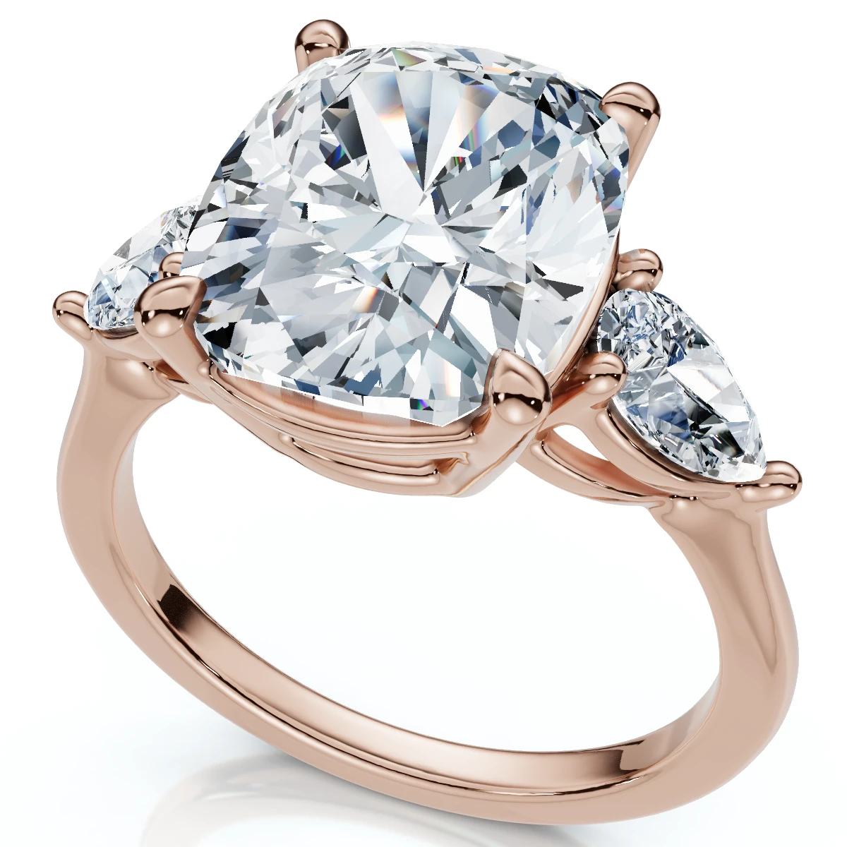 Certified 5 1/2Ct Annie Cushion Diamond Engagement Ring 14k Gold or Pt Lab Grown (F-G, VS)