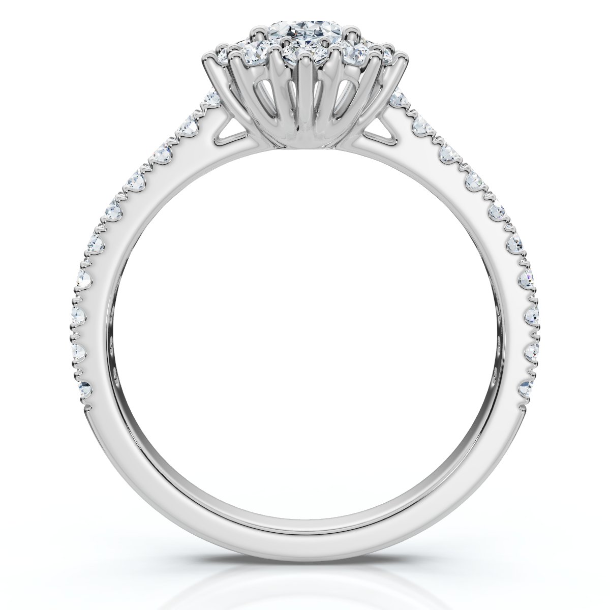 1Ct TW Oval Halo Diamond Engagement Ring 14k Gold or Platinum Lab Grown (E-F, VS)