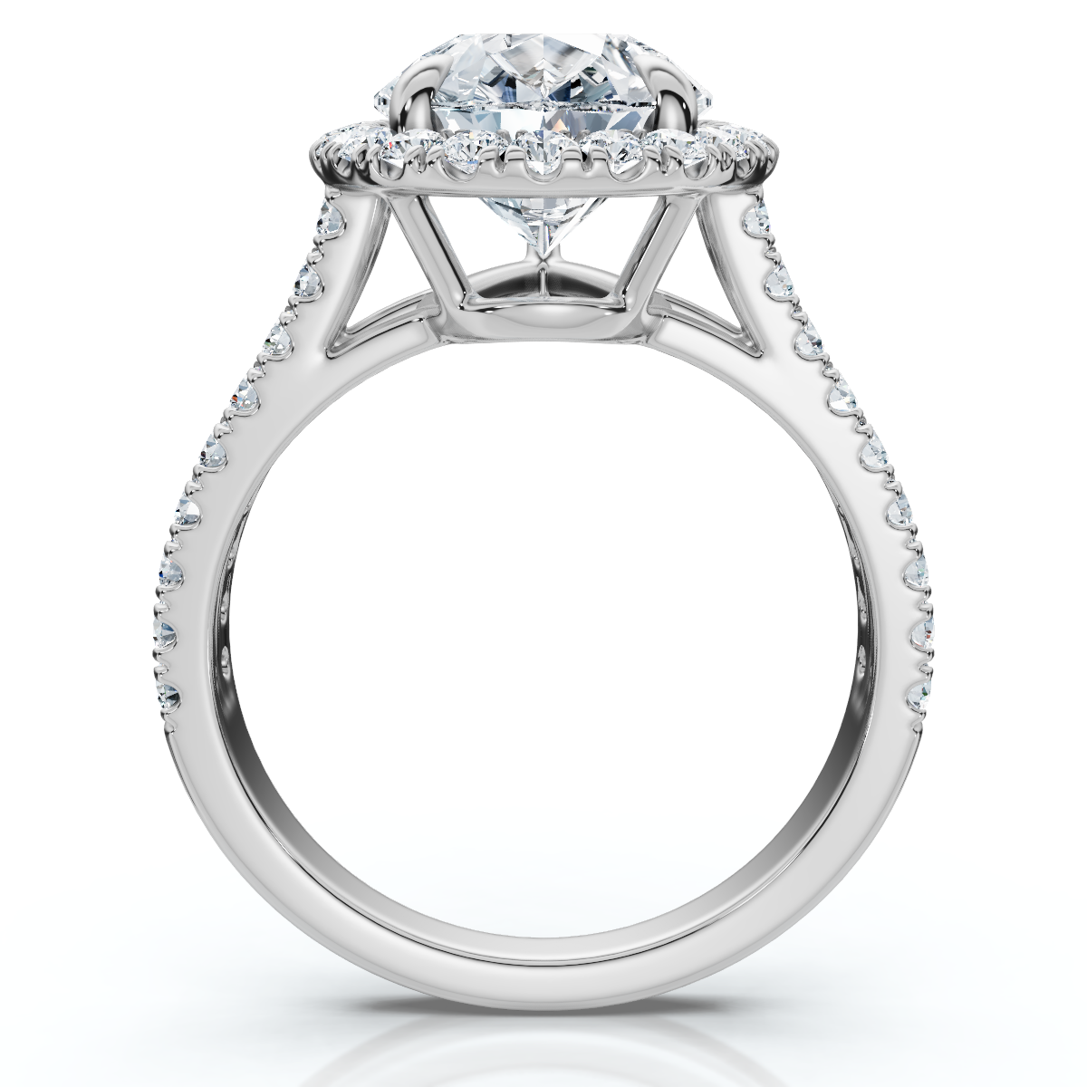 Certified 3 3/4Ct Pear Shape Diamond Engagement Ring 14k Gold or Pt Lab Grown (F-G, VS)