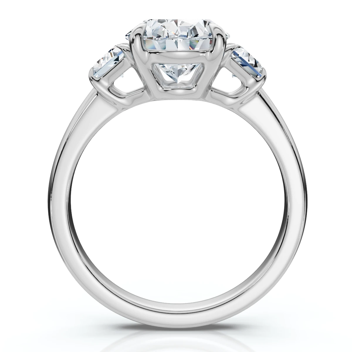 Certified 2.63Ct Oval & Trapezoid Diamond Engagement Ring Lab Grown (F-G, VS)