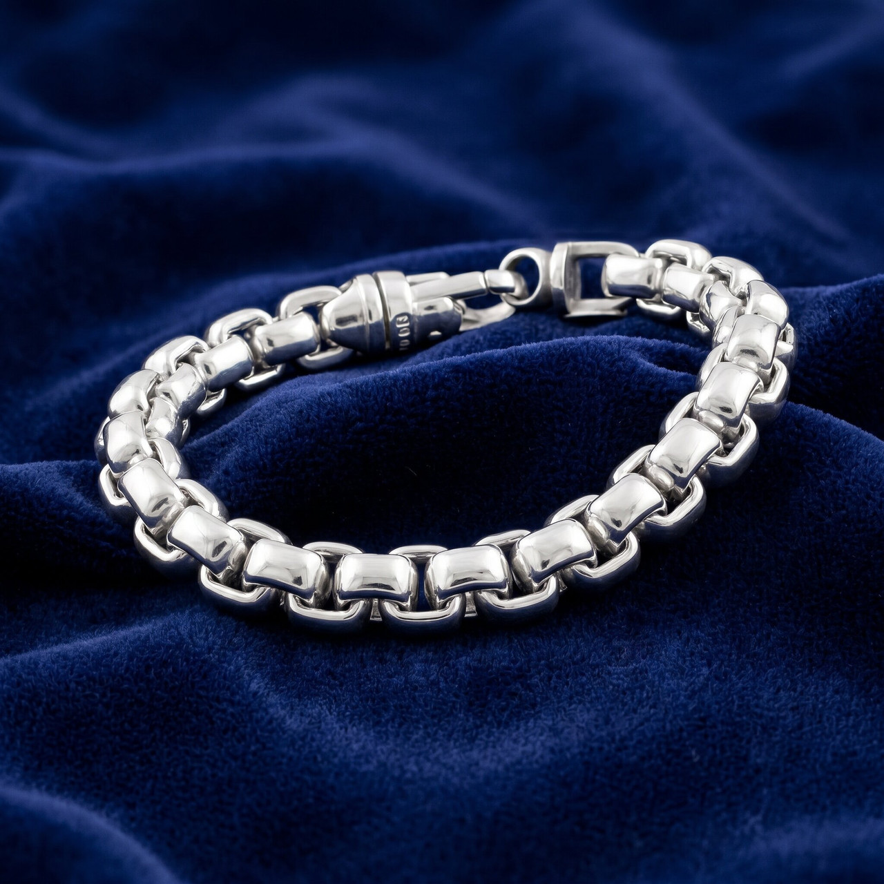 Men's Steel Single Tone Clasp 8.5mm Rounded Tight Link  8.5 " Bracelet