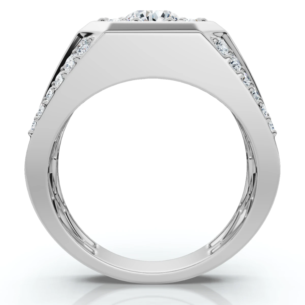 2Ct Men's Diamond Ring 10k Gold Lab Grown (F-G, VS)