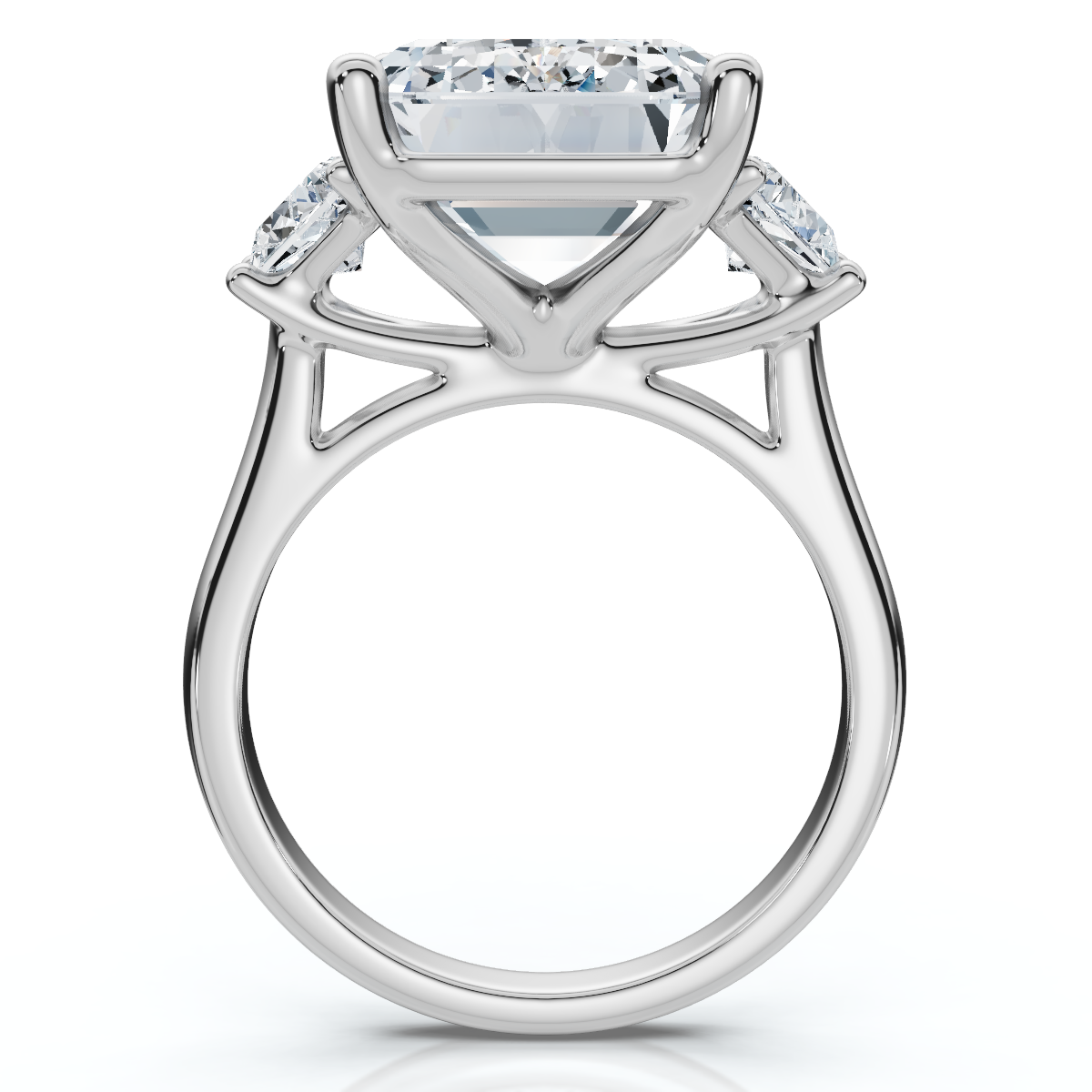 Certified 11.90Ct Emerald Diamond Engagement Ring 14k Gold Lab Grown (F-G, VS)