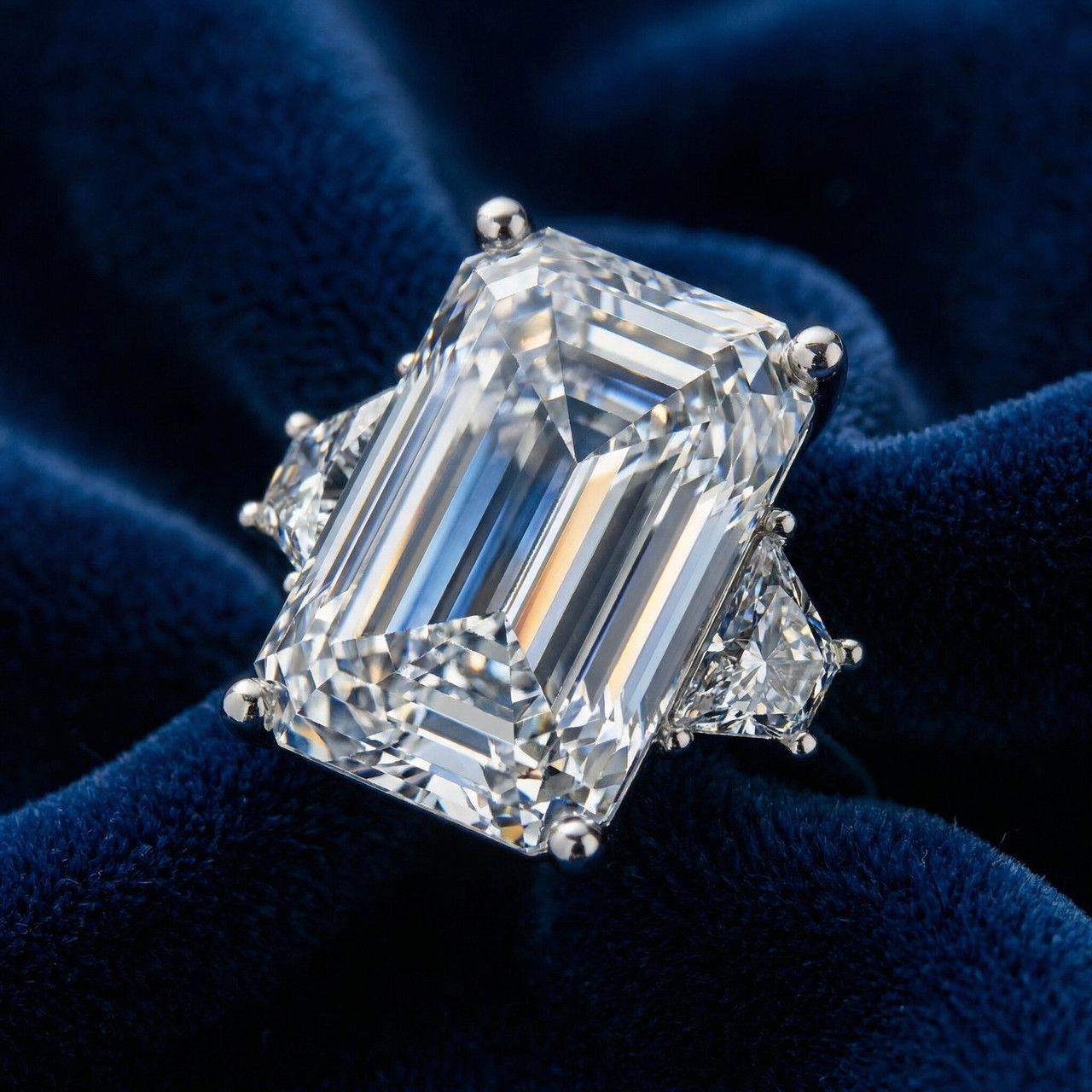 Certified 11.90Ct Emerald Diamond Engagement Ring 14k Gold Lab Grown (F-G, VS)