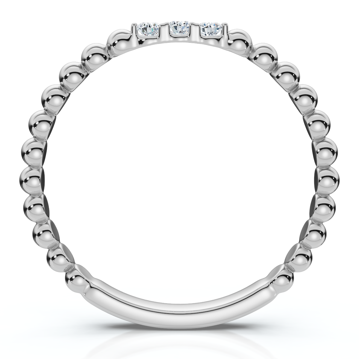 Beaded Diamond Stackable Accent Anniversary Ring Lab Grown (E-F, VS)