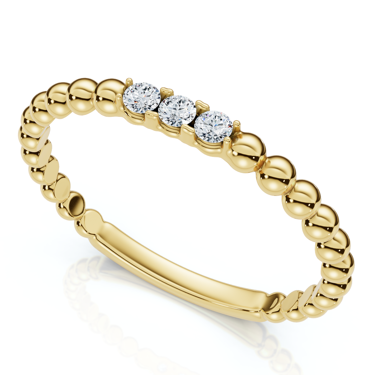 Beaded Diamond Stackable Accent Anniversary Ring Lab Grown (E-F, VS)