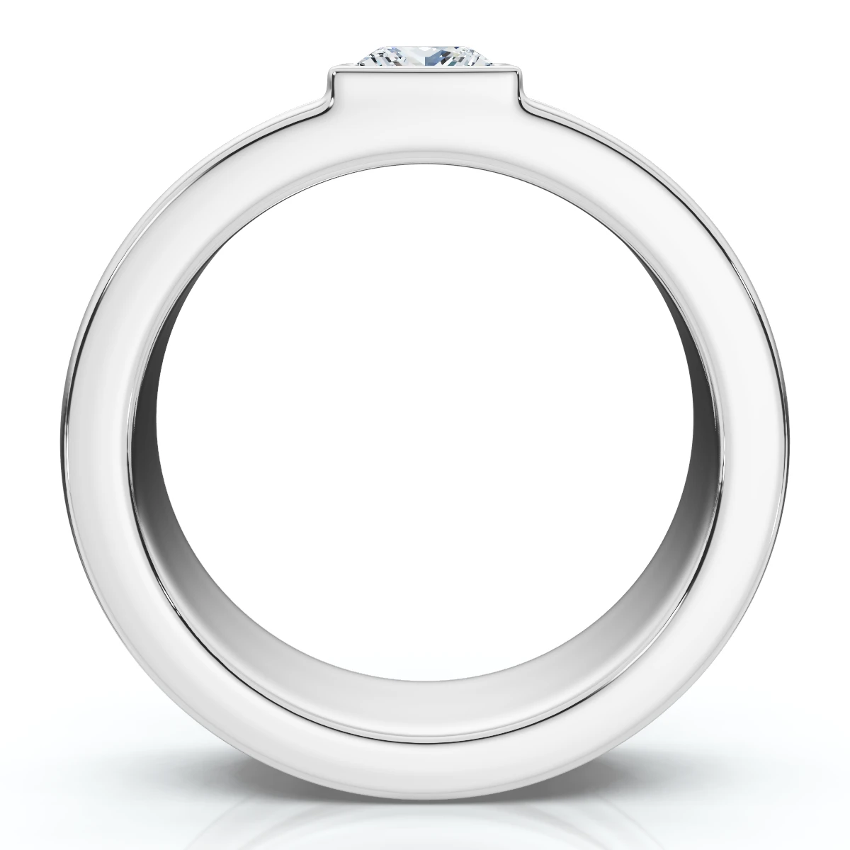 Men's Bezel Set Diamond Solitaire Wedding Ring 14k Gold Lab Grown (E-F, VS)