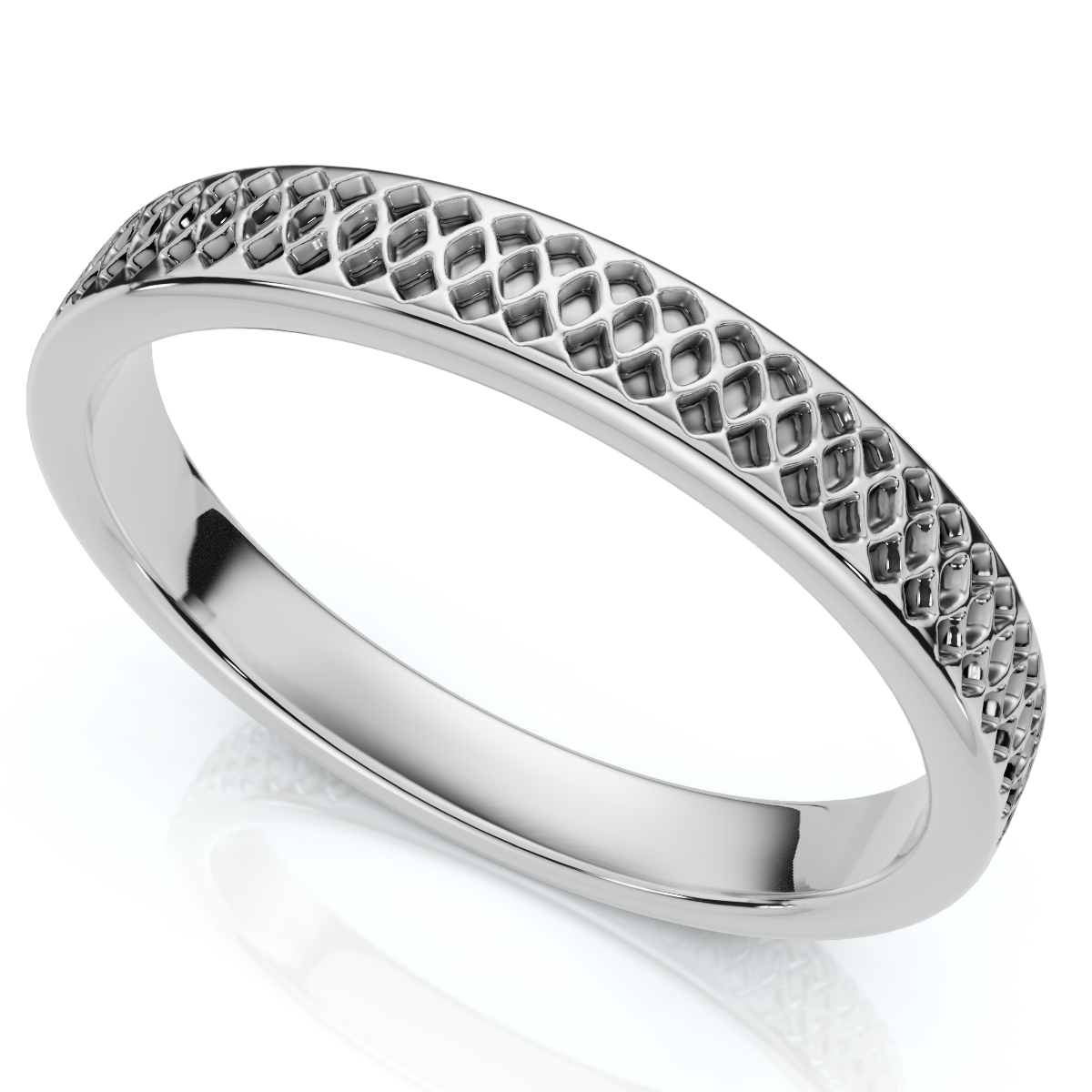 Slim Criss-Cross Stackable Band 14k Gold or Platinum