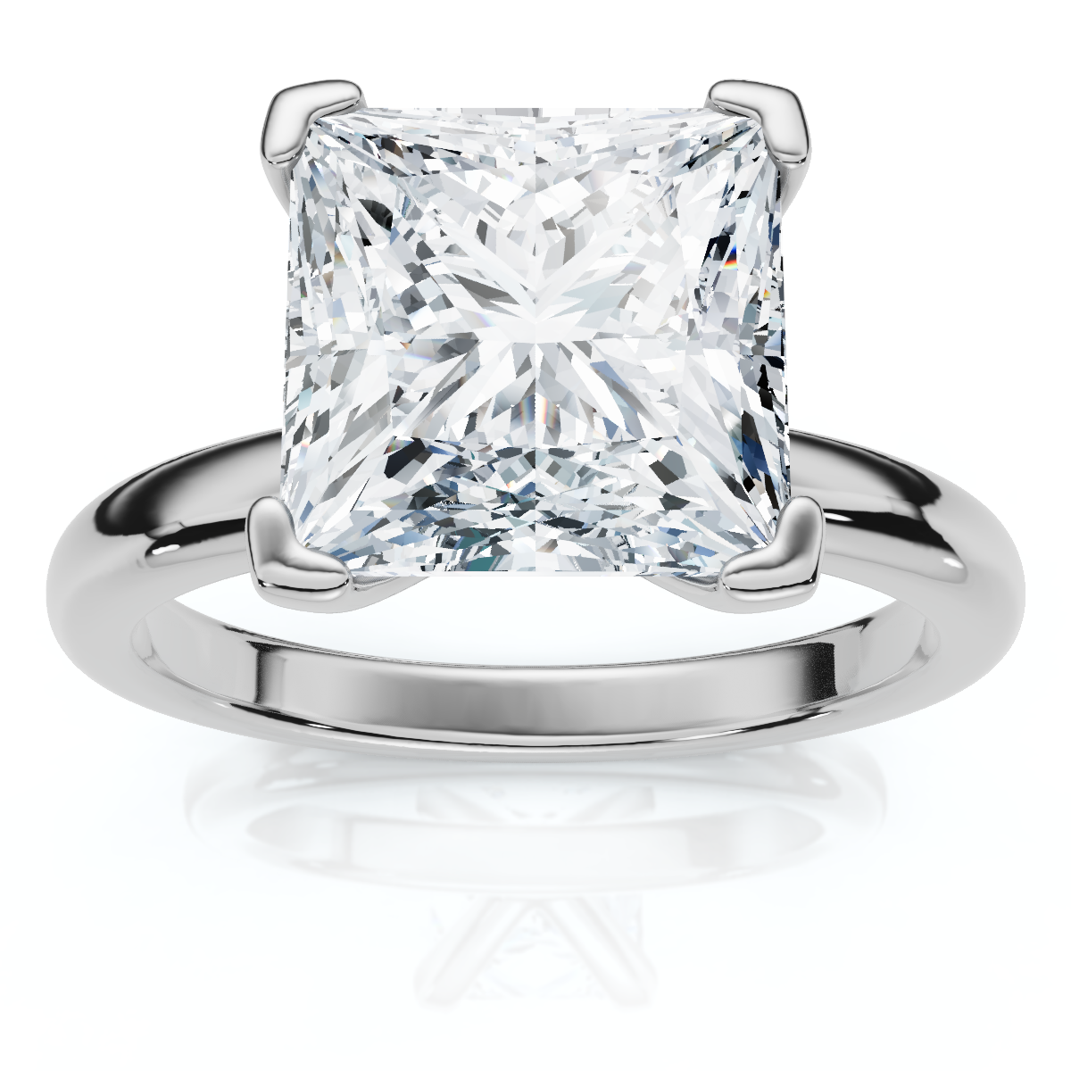 Certified 2 1/2Ct Princess Cut Diamond Engagement Ring 14k Gold or Pt ...