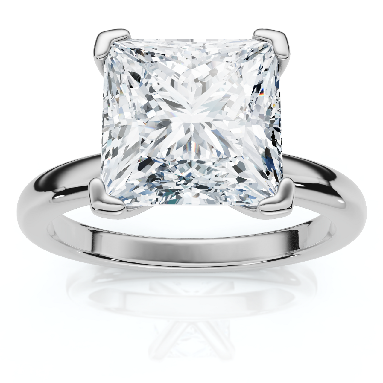 Certified 2 1/2Ct Princess Cut Diamond Engagement Ring 14k Gold or Pt Lab Grown (E-F, VS) Certified 2 1/2Ct Princess Cut Diamond Engagement Ring 14k Gold or Pt Lab Grown (E-F, VS)