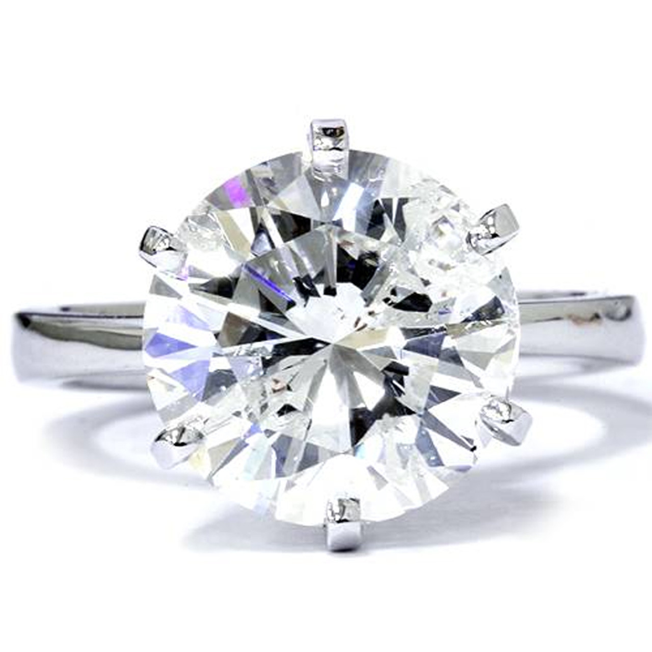 Pompeii3 VVS 3ct Solitaire Moissanite Engagement Ring Round Brilliant 14K White Gold