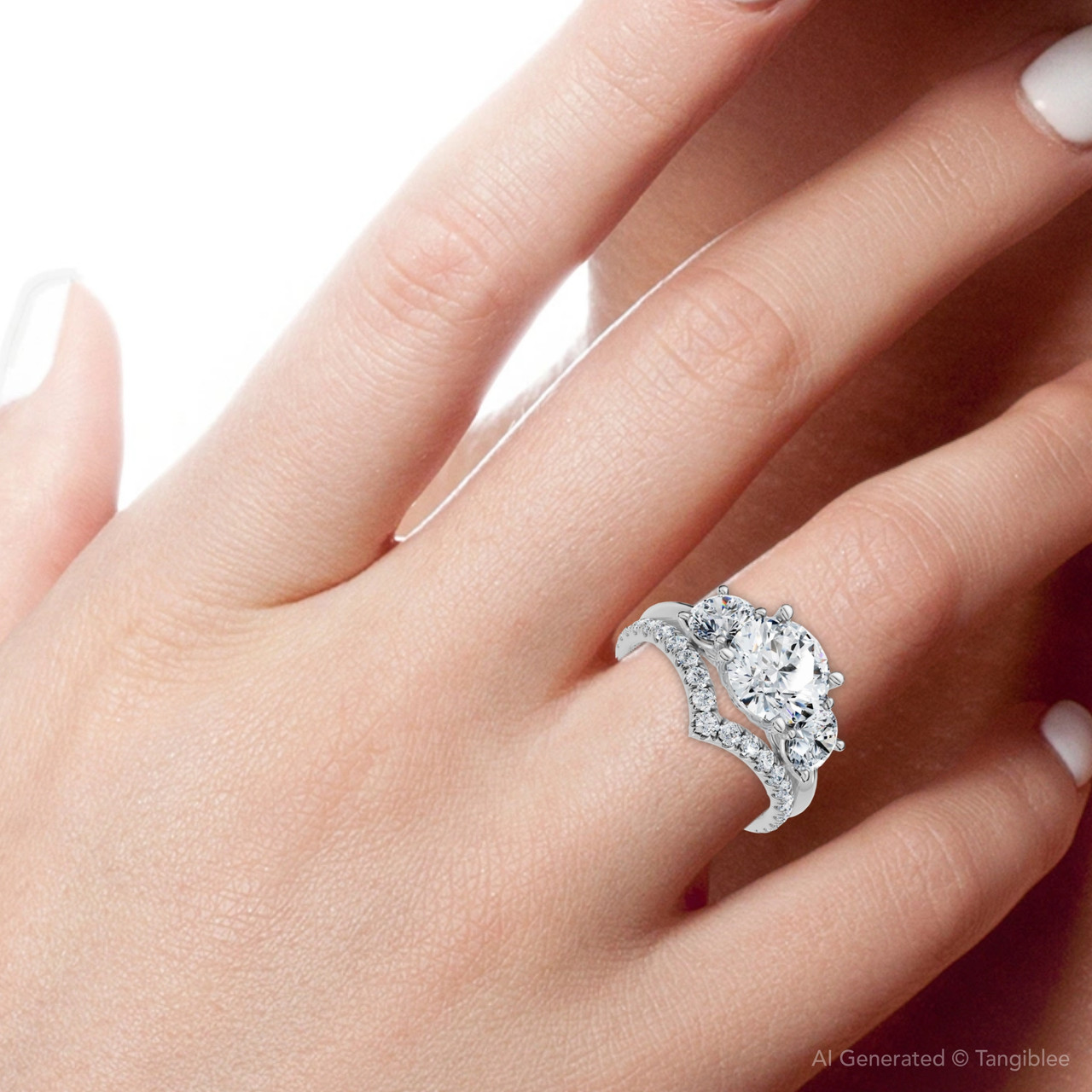 Certified 2 1/2Ct Athena Engagement & Wedding Ring Set 14k Gold or Pt Lab Grown (E-F, VS)