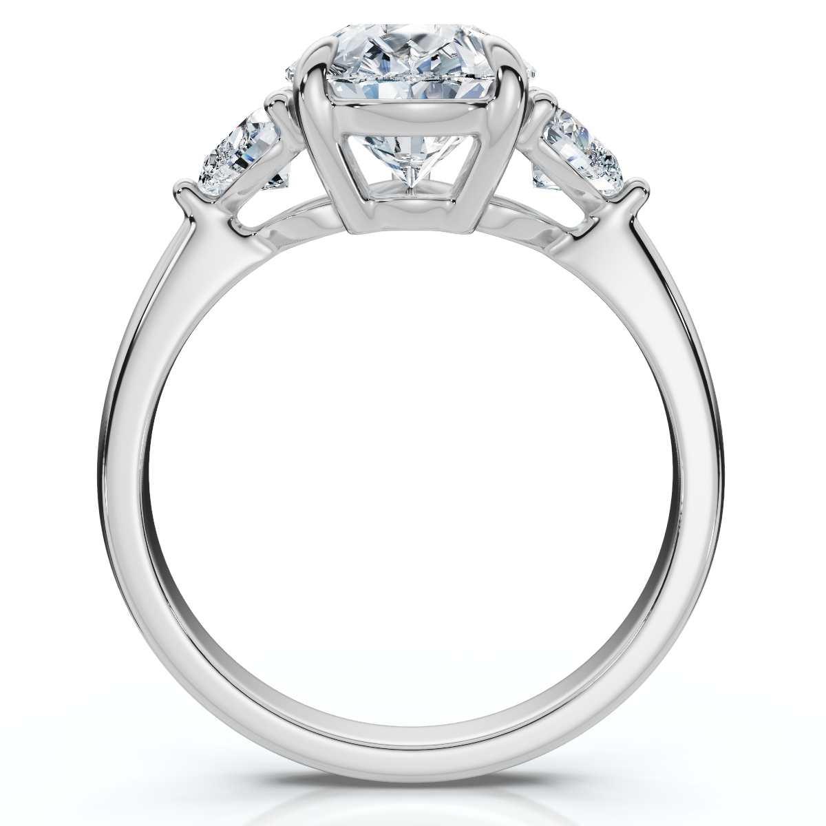 Certified 3.40Ct Pear & Heart  Engagement Ring 14k Gold or Platinum Lab Grown (F-G, VS)