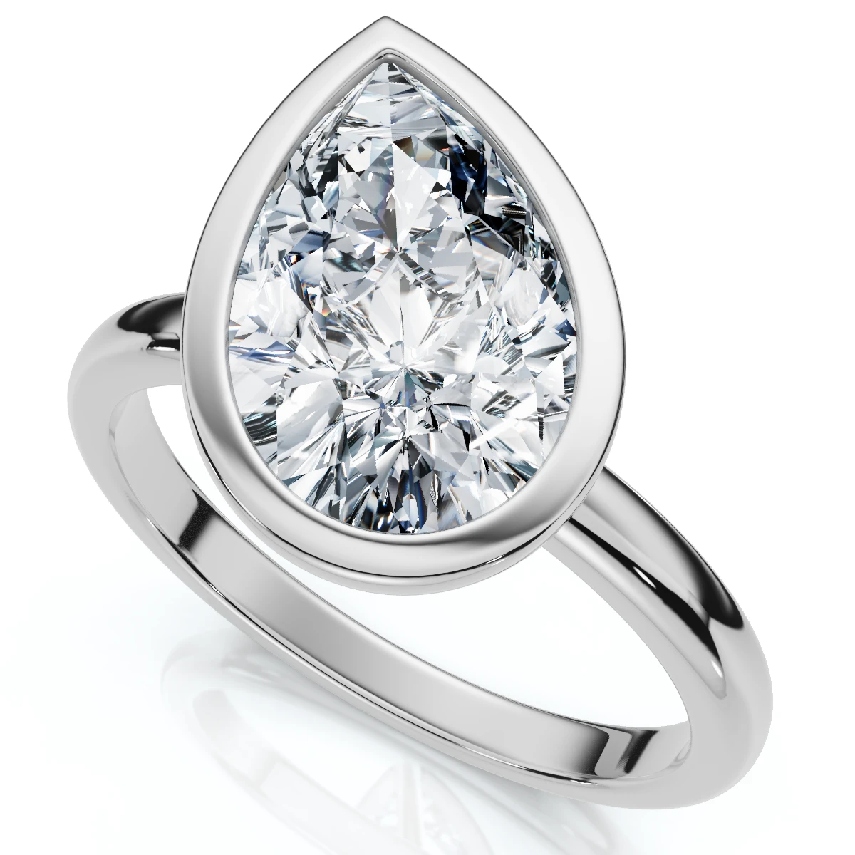 Certified 2Ct Pear Solitaire Diamond Engagement Ring 14k Gold or Pt Lab Grown (F-G, VS)