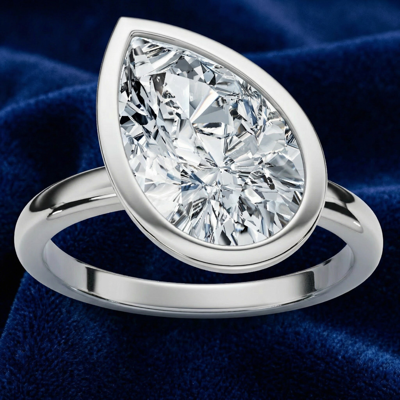 Certified 2Ct Pear Solitaire Diamond Engagement Ring 14k Gold or Pt Lab Grown (F-G, VS)