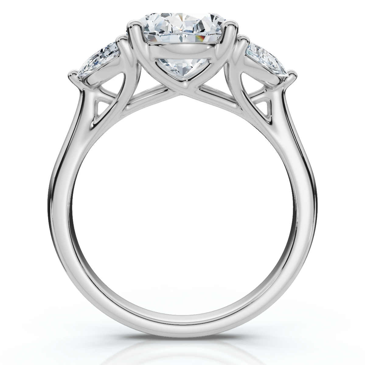 Certified 3Ct Oval Trilogy Diamond Engagement Ring 14k Gold or Pt Lab Grown (F-G, VS)