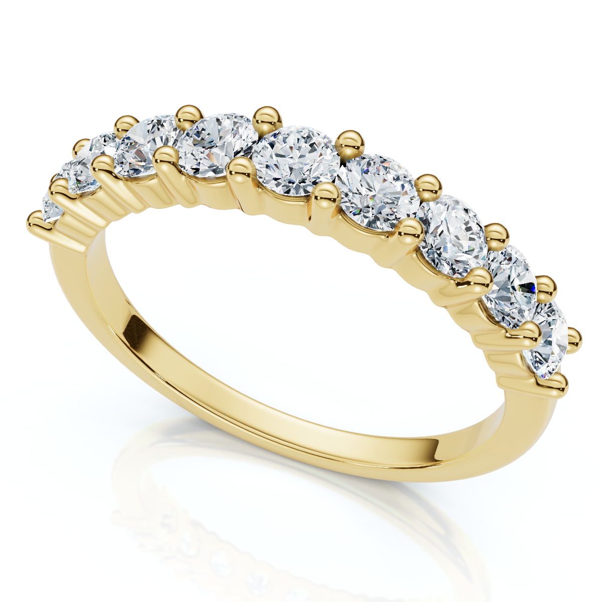 1Ct TW Diamond Common Prong Stackable Wedding Ring 14k Gold/Platinum Lab Grown (E-F, VS)
