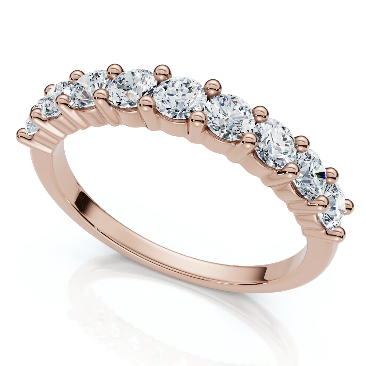 1Ct TW Diamond Common Prong Stackable Wedding Ring 14k Gold/Platinum Lab Grown (E-F, VS)