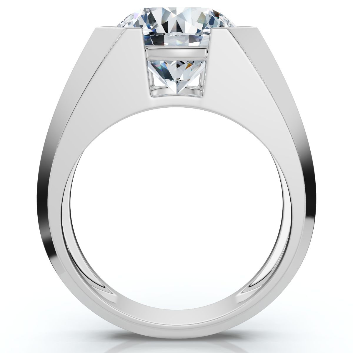 Certified 5 Ct Elon Signature Men's Bezel Diamond Ring Lab Grown (F-G, VS)