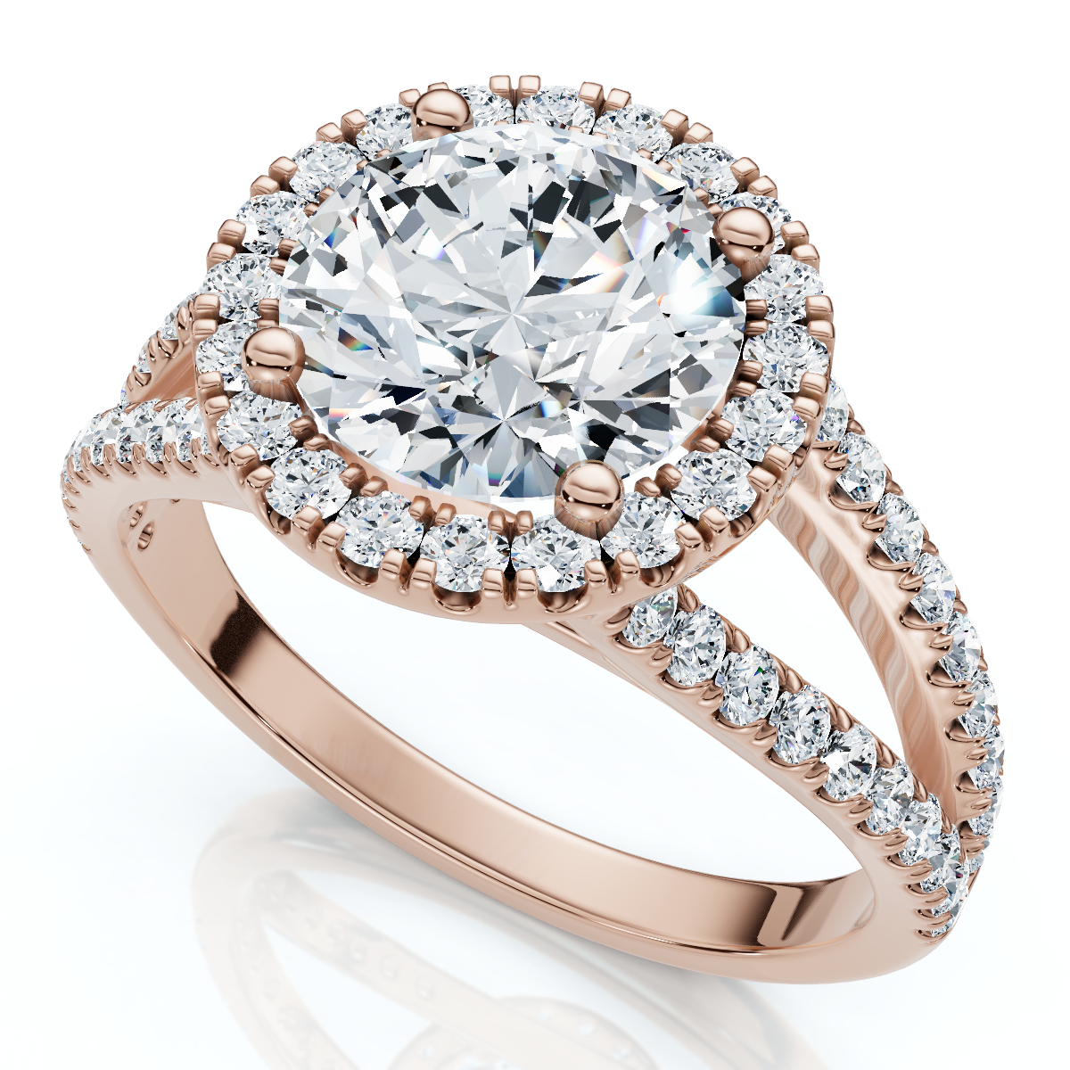 1.90Ct Diamond Engagement Ring Split Shank Ring 14k Gold or Platinum Lab Grown (F-G, VS)