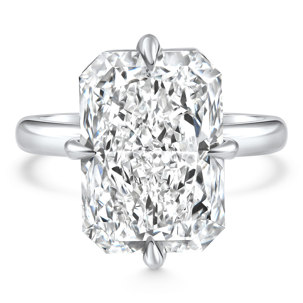 Certified 11Ct Radiant Diamond Solitaire Engagement Ring 14k Gold/Pt Lab Grown (F-G, VS)