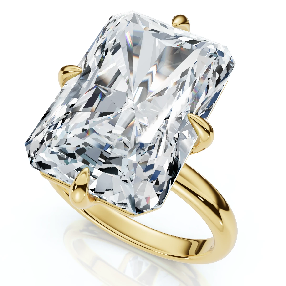 Certified 11Ct Radiant Diamond Solitaire Engagement Ring 14k Gold/Pt Lab Grown (F-G, VS)