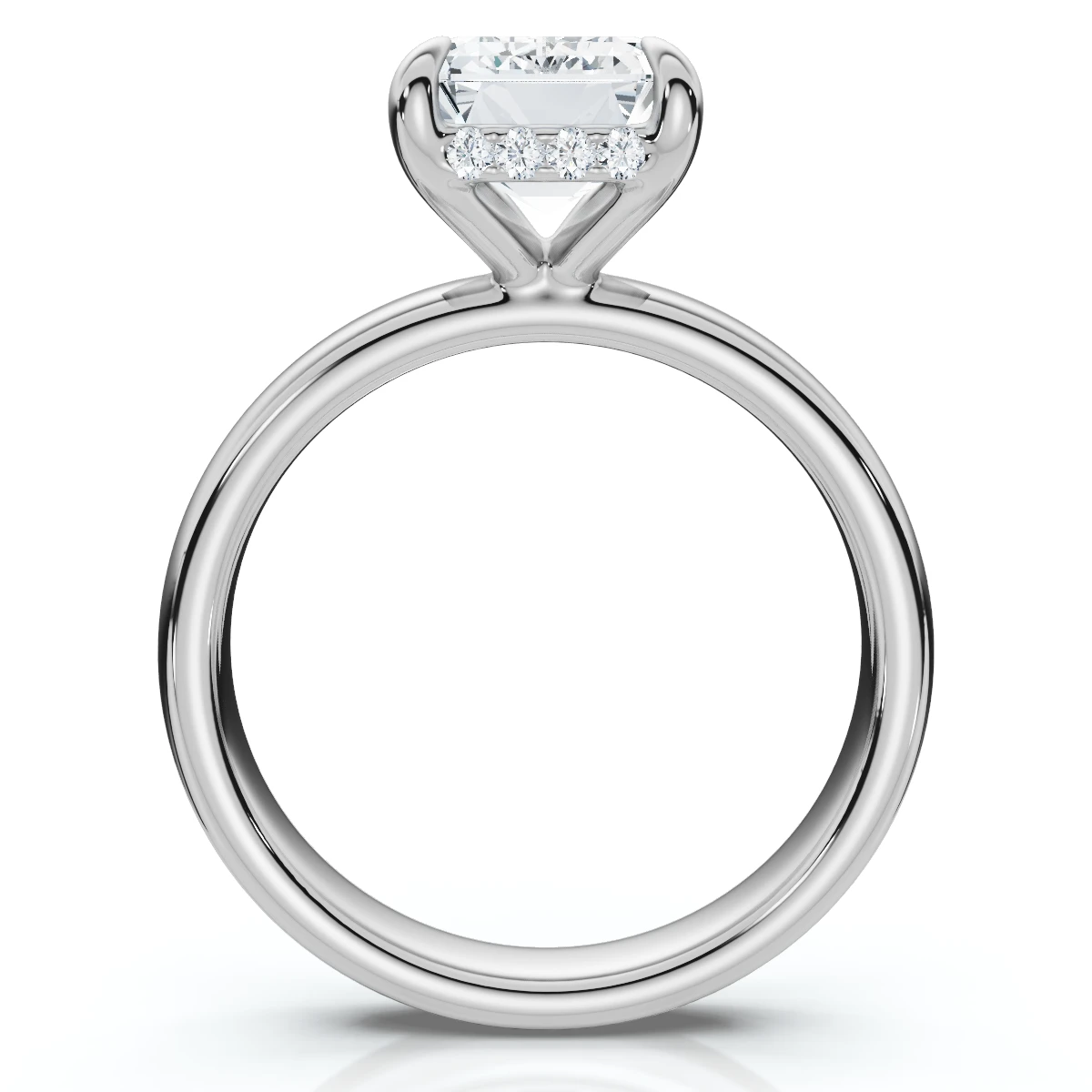 Certified 2.60Ct Emerald Cut Hidden Halo Diamond Engagement Ring Gold Lab Grown (E-F, VS)