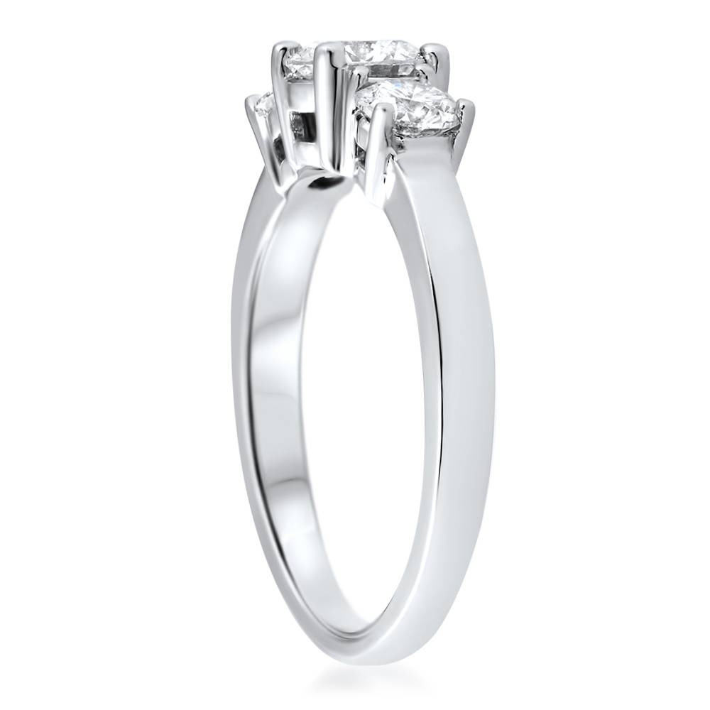 1 1/2ct 3 Stone Round Diamond Engagement Ring 14K White Gold Lab Grown (G-H, VS)