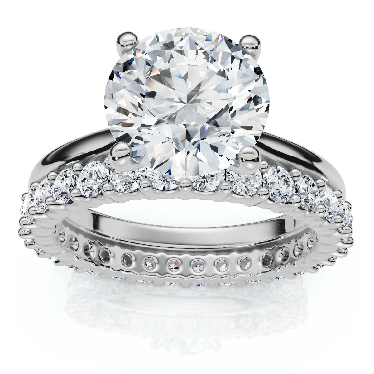 Certified 2.77Ct Solitaire Diamond Ring & Eternity Band 14k Gold or Pt Lab Grown (F-G, VS)