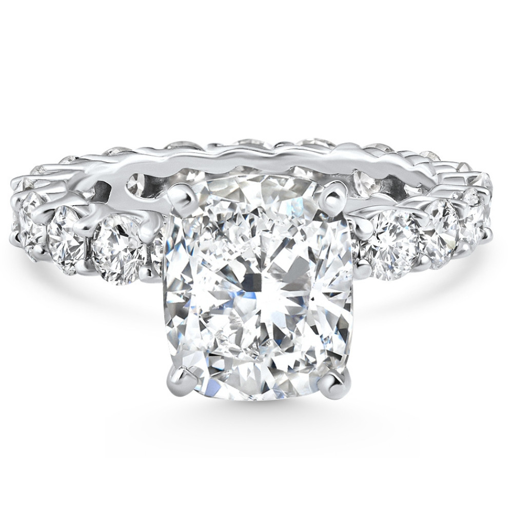 Certified 7.90Ct Cushion Diamond Engagement Eternity Ring Gold Lab Grown (F-G, VS)