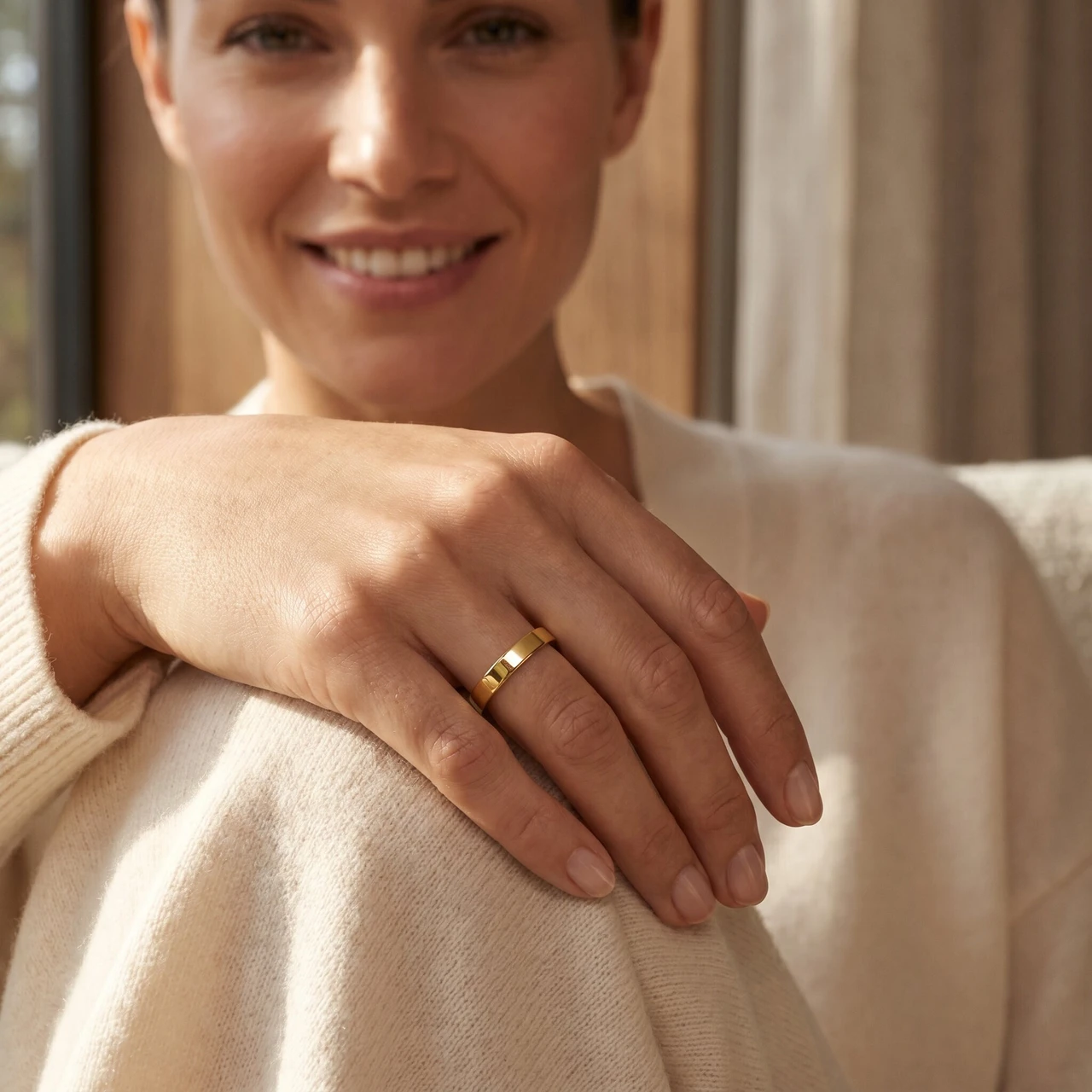 2mm Flat High Polished Wedding Band 10K Yellow Gold