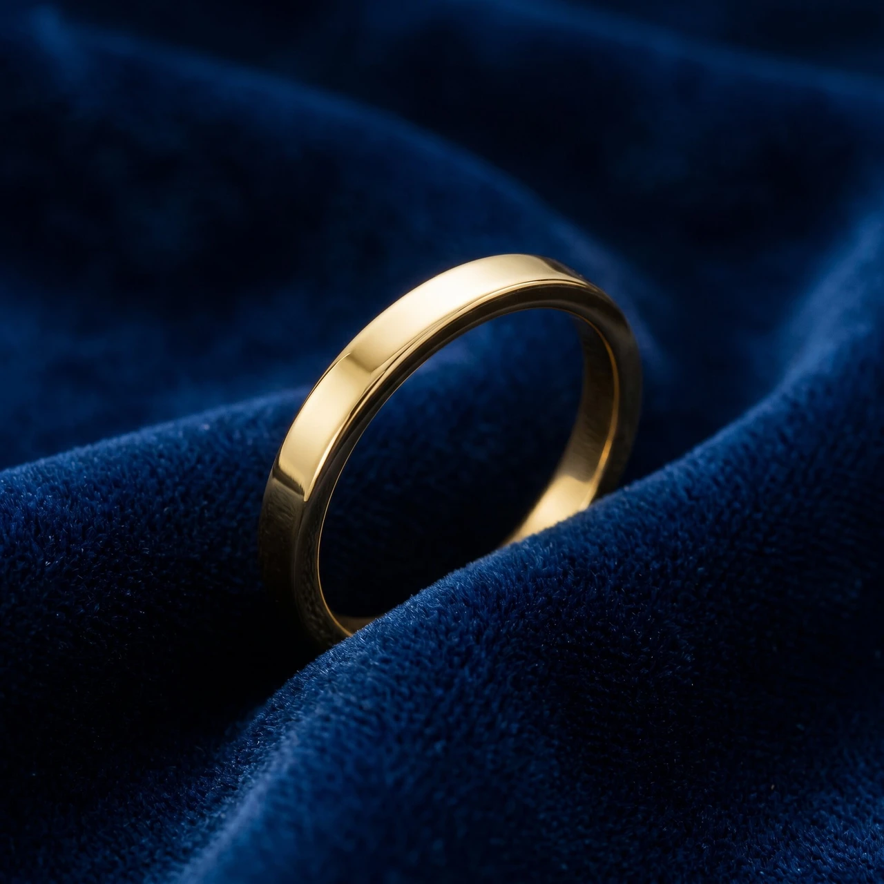 2mm Flat High Polished Wedding Band 10K Yellow Gold