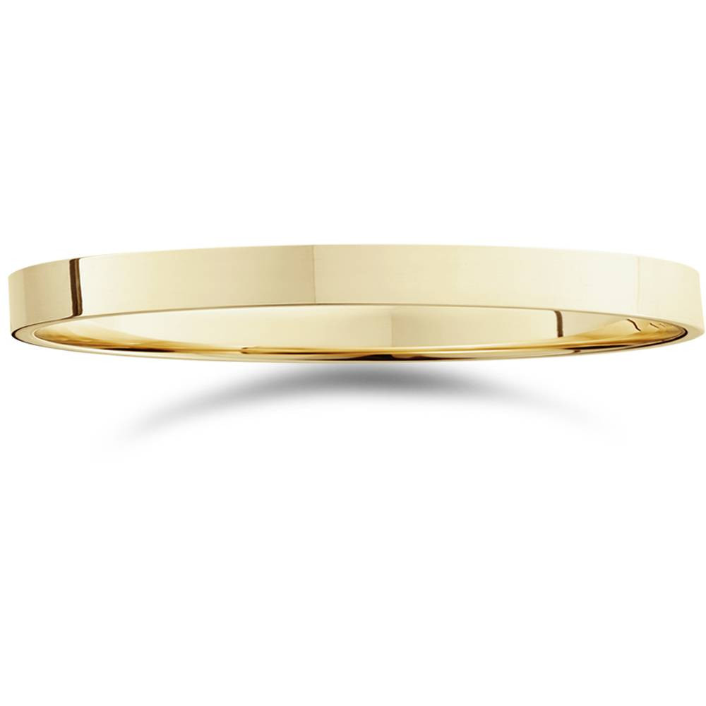 2mm Flat High Polished Wedding Band 10K Yellow Gold