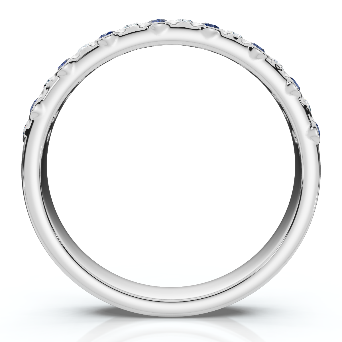 1/5Ct Diamond & Emerald Rhythm Anniversary Band 14k Gold or Platinum Lab Grown (E-F, VS)