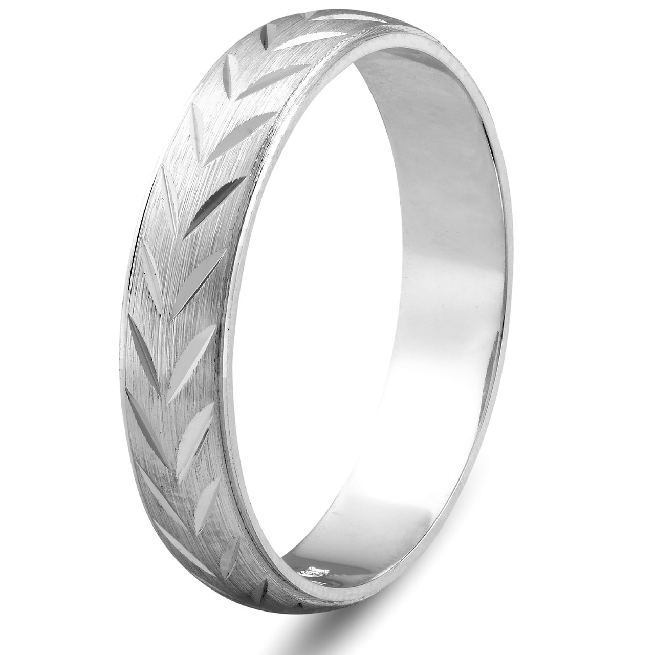 Chevron Brushed Mens Wedding Band 14K White Gold Chevron Brushed Mens Wedding Band 14K White Gold