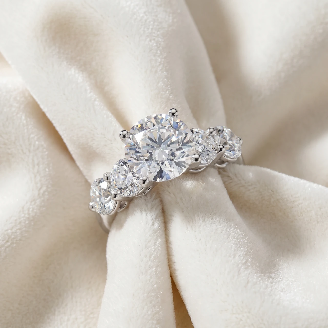 Certified 3 1/2Ct Diamond Engagement Ring 14k Gold or Platinum Lab Grown (F-G, VS)
