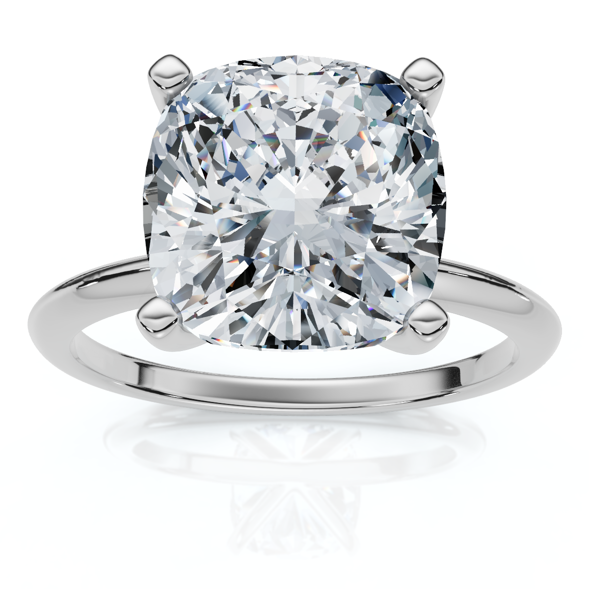 Certified 3Ct Cushion Diamond Solitaire Engagement Ring 14k Gold or Pt Lab Grown (G-H, VS)