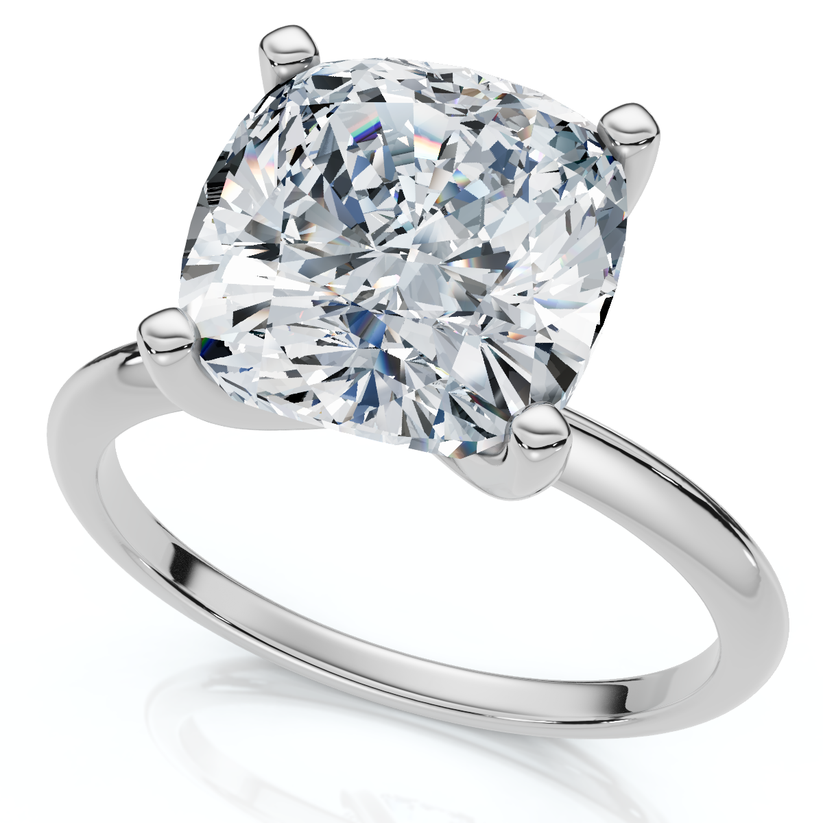 Certified 3Ct Cushion Diamond Solitaire Engagement Ring 14k Gold or Pt Lab Grown (G-H, VS)
