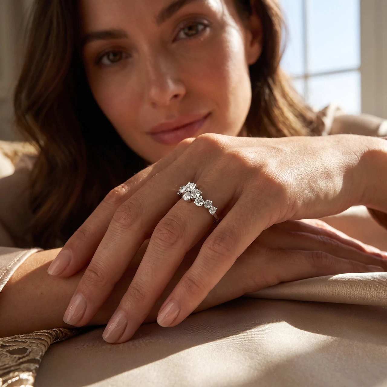 1.00Ct Diamond Constellation Wedding Anniversary Ring 14k Gold or Pt Lab Grown (E-F, VS)