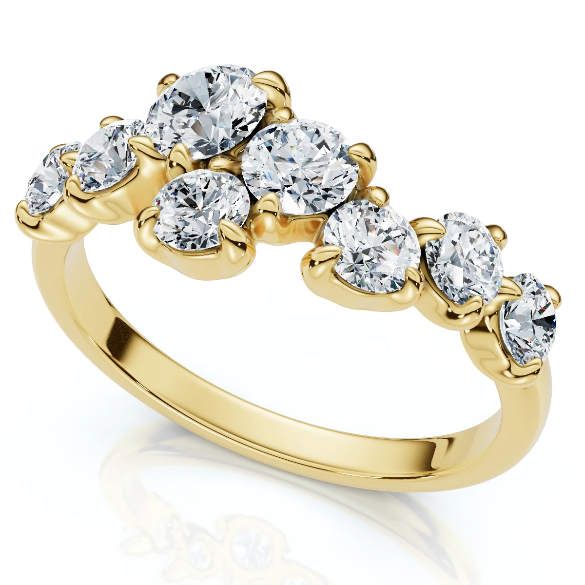1.00Ct Diamond Constellation Wedding Anniversary Ring 14k Gold or Pt Lab Grown (E-F, VS)