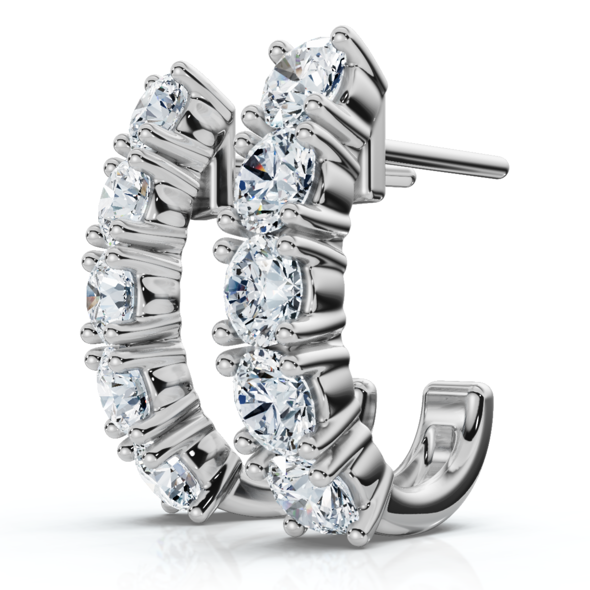 1Ct Diamond Hoops Women's Earrings 10k Gold Lab Grown (E-F, VS)