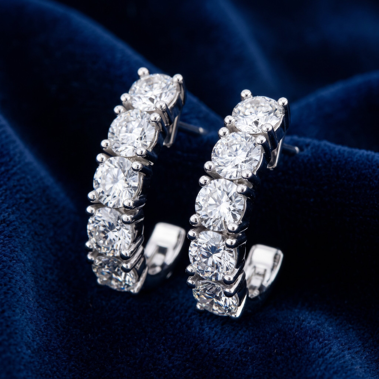 1Ct Diamond Hoops Women's Earrings 10k Gold Lab Grown (E-F, VS)