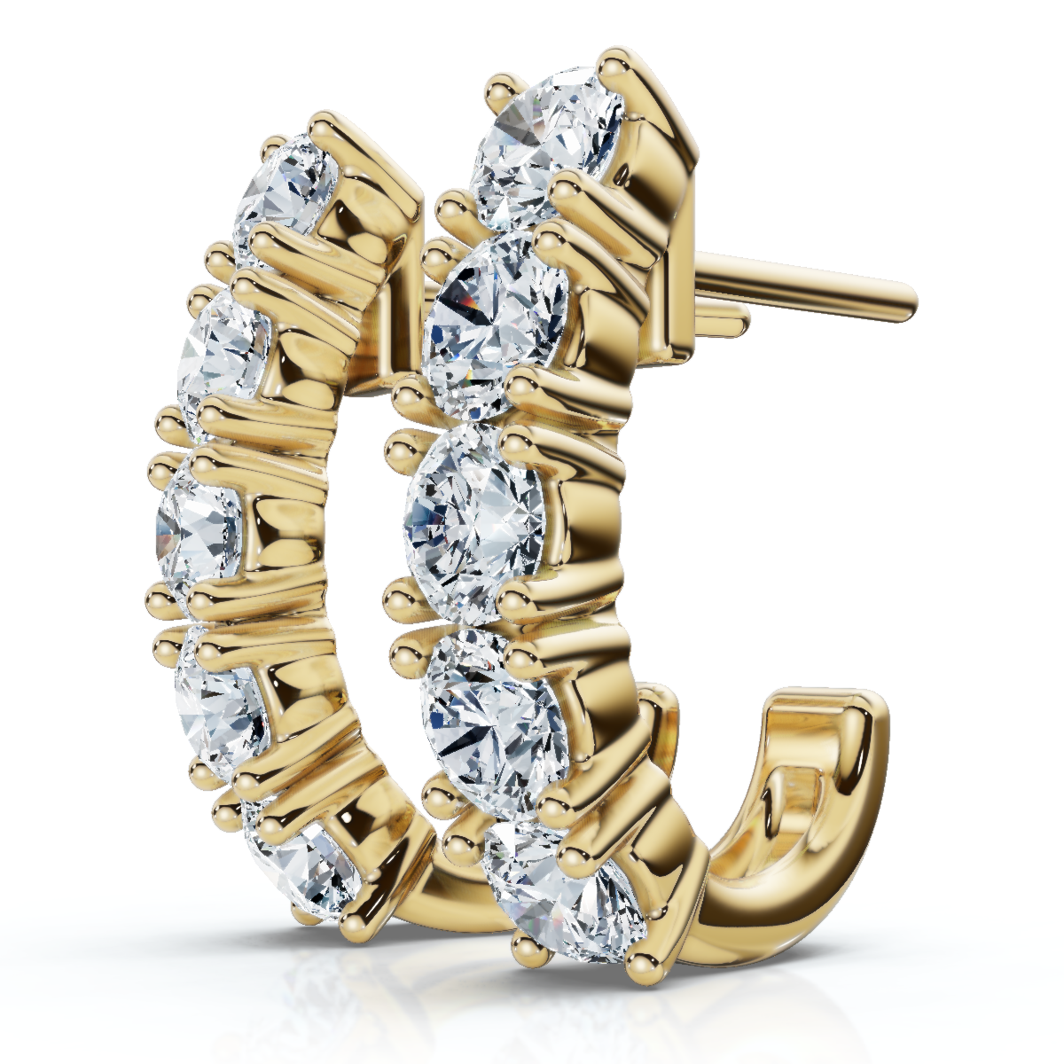 1Ct Diamond Hoops Women's Earrings 10k Gold Lab Grown (E-F, VS)