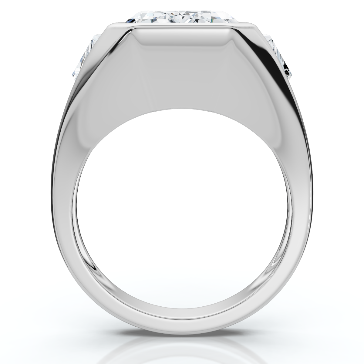 Certified Men's 7Ct Anniversary Pinky Ring 14k Gold or Platinum Lab Grown (G-H, VS2-SI1)