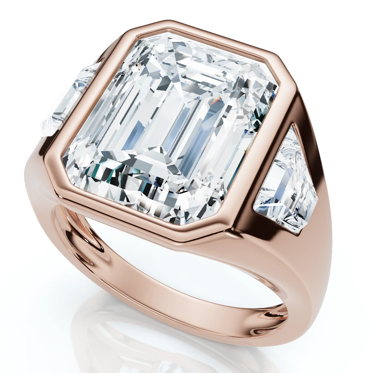 Certified Men's 7Ct Anniversary Pinky Ring 14k Gold or Platinum Lab Grown (G-H, VS2-SI1)
