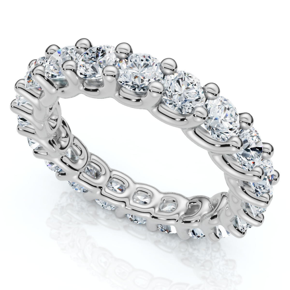 2 1/2Ct Diamond U Prong Eternity Ring in 14k Gold or Platinum Lab Grown (F-G, VS)