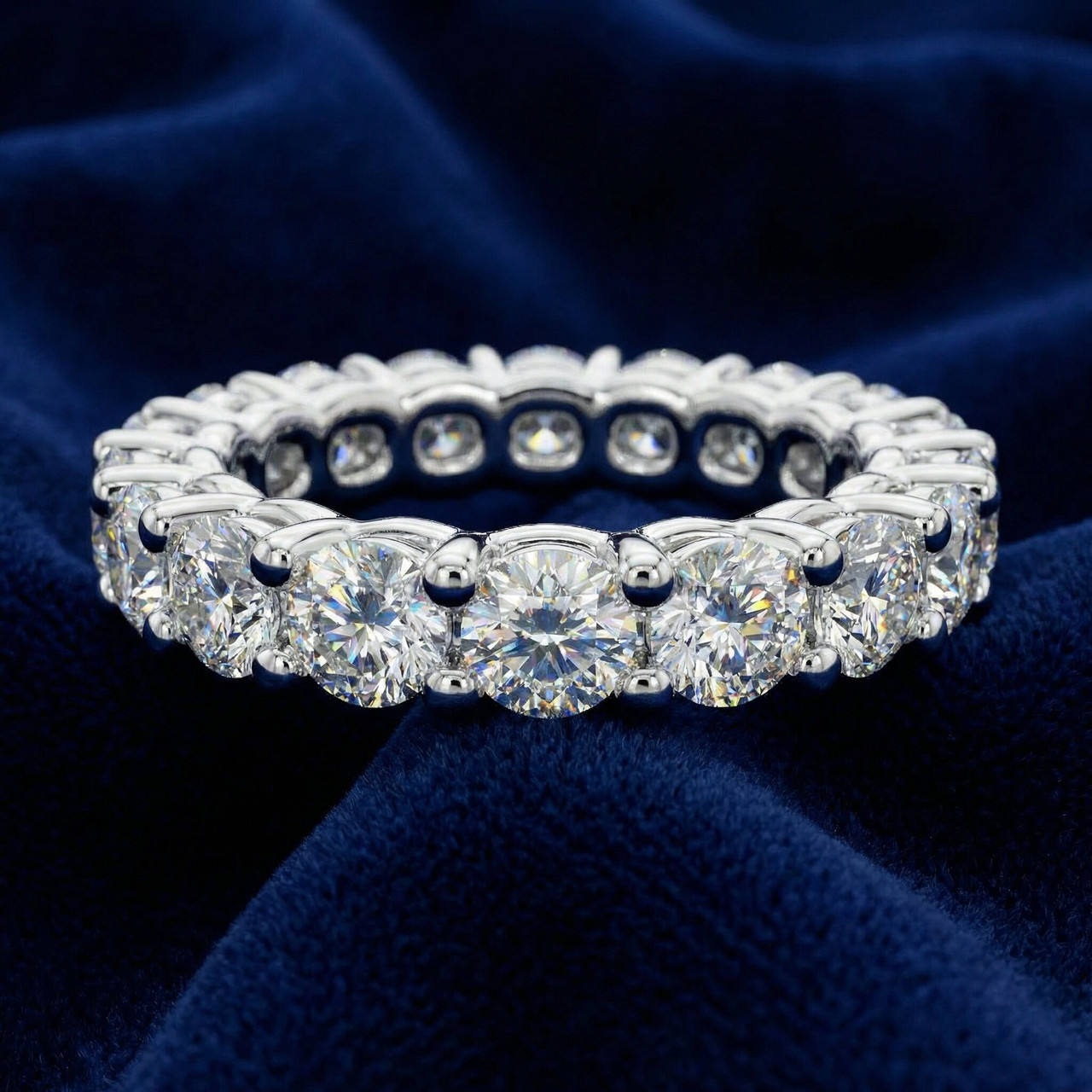 2 1/2Ct Diamond U Prong Eternity Ring in 14k Gold or Platinum Lab Grown (F-G, VS)