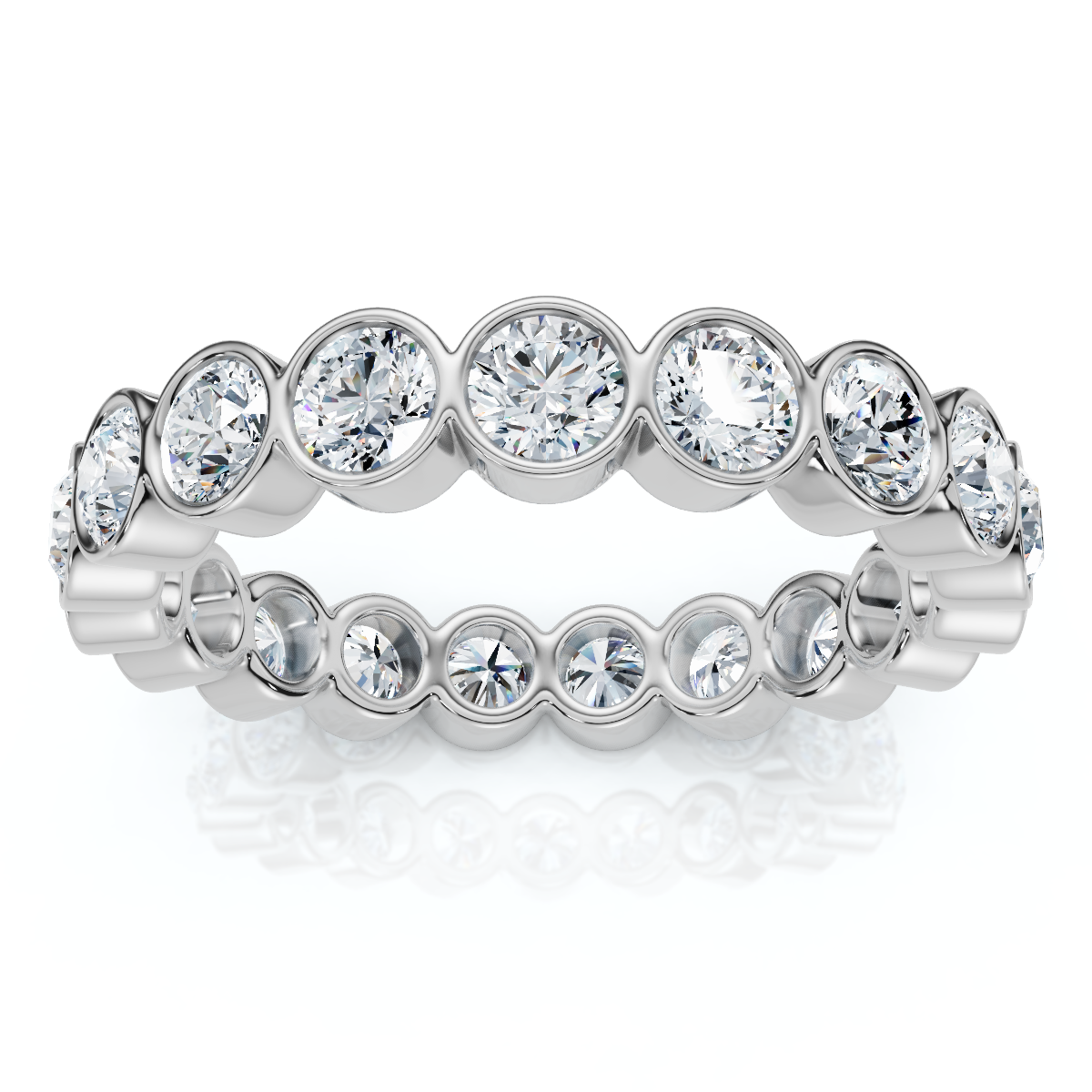 2Ct Bezel Set Diamond Eternity Wedding Ring 14k Gold of Platinum Lab Grown (F-G, VS)