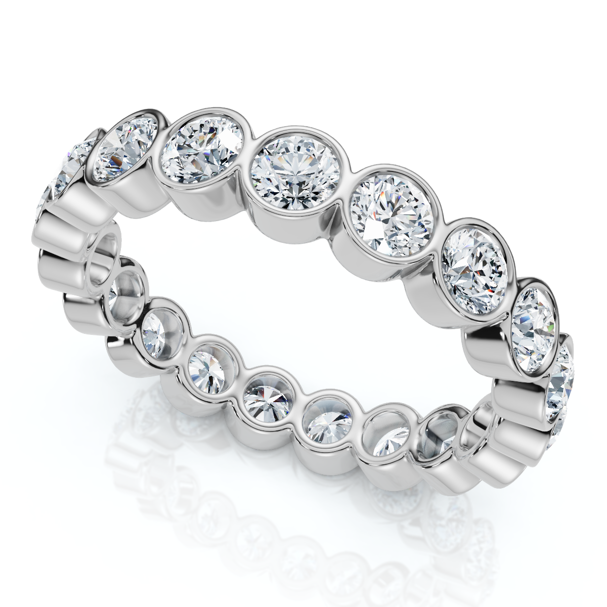 2Ct Bezel Set Diamond Eternity Wedding Ring 14k Gold of Platinum Lab Grown (F-G, VS)